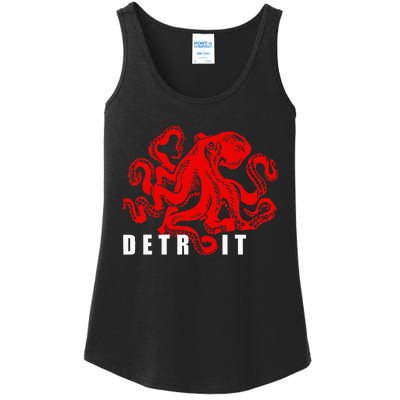 Detroit Michigan Souvenir Octopus Kraken Ladies Essential Tank