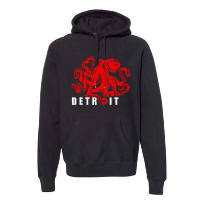 Detroit Michigan Souvenir Octopus Kraken Premium Hoodie