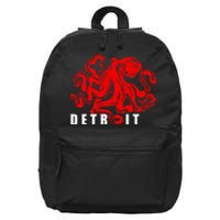 Detroit Michigan Souvenir Octopus Kraken 16 in Basic Backpack