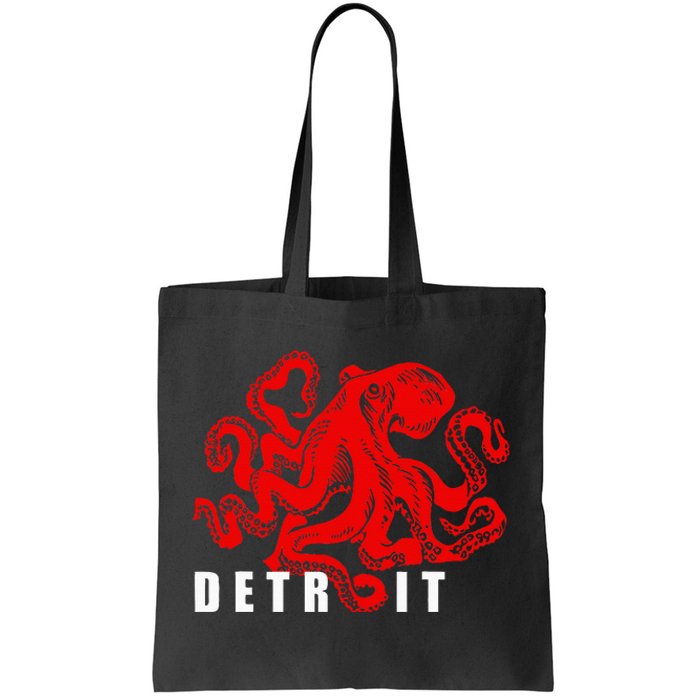 Detroit Michigan Souvenir Octopus Kraken Tote Bag