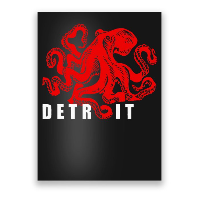 Detroit Michigan Souvenir Octopus Kraken Poster