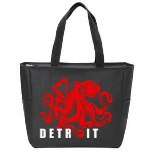 Detroit Michigan Souvenir Octopus Kraken Zip Tote Bag