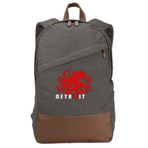 Detroit Michigan Souvenir Octopus Kraken Cotton Canvas Backpack