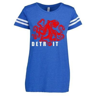 Detroit Michigan Souvenir Octopus Kraken Enza Ladies Jersey Football T-Shirt