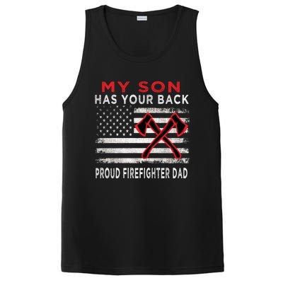 Distressed My Son Has Your Proud Firefighter Dad Gift PosiCharge Competitor Tank