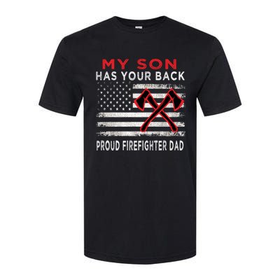 Distressed My Son Has Your Proud Firefighter Dad Gift Softstyle CVC T-Shirt