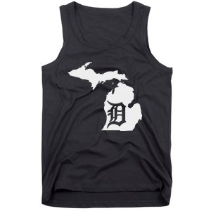 Detroit Michigan State Map silhouette D United states Tank Top