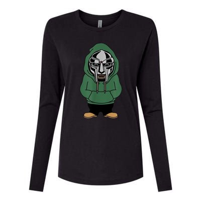 Doom Mask Super Villain All Caps Rap Womens Cotton Relaxed Long Sleeve T-Shirt