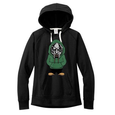 Doom Mask Super Villain All Caps Rap Women's Fleece Hoodie