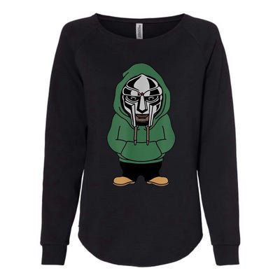 Doom Mask Super Villain All Caps Rap Womens California Wash Sweatshirt