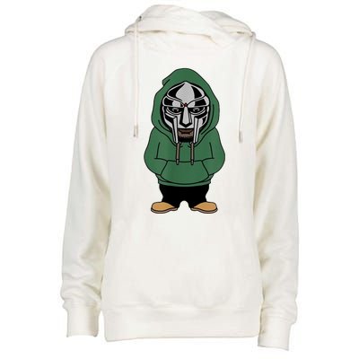 Doom Mask Super Villain All Caps Rap Womens Funnel Neck Pullover Hood