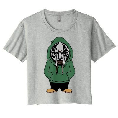 Doom Mask Super Villain All Caps Rap Women's Crop Top Tee