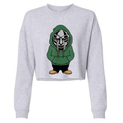 Doom Mask Super Villain All Caps Rap Cropped Pullover Crew