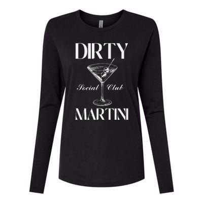 Dirty Martini Social Club Bachelorette Party Group Fun Womens Cotton Relaxed Long Sleeve T-Shirt