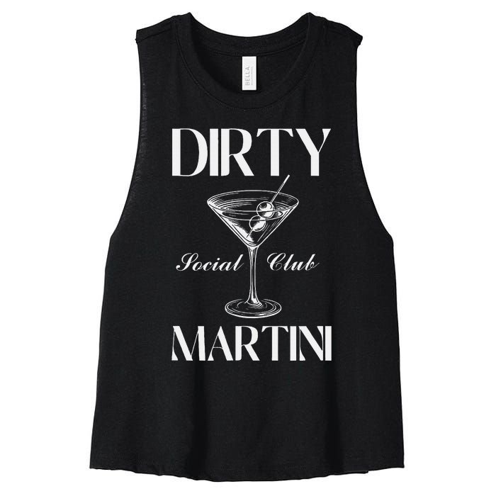 Dirty Martini Social Club Bachelorette Party Group Fun Women's Racerback Cropped Tank