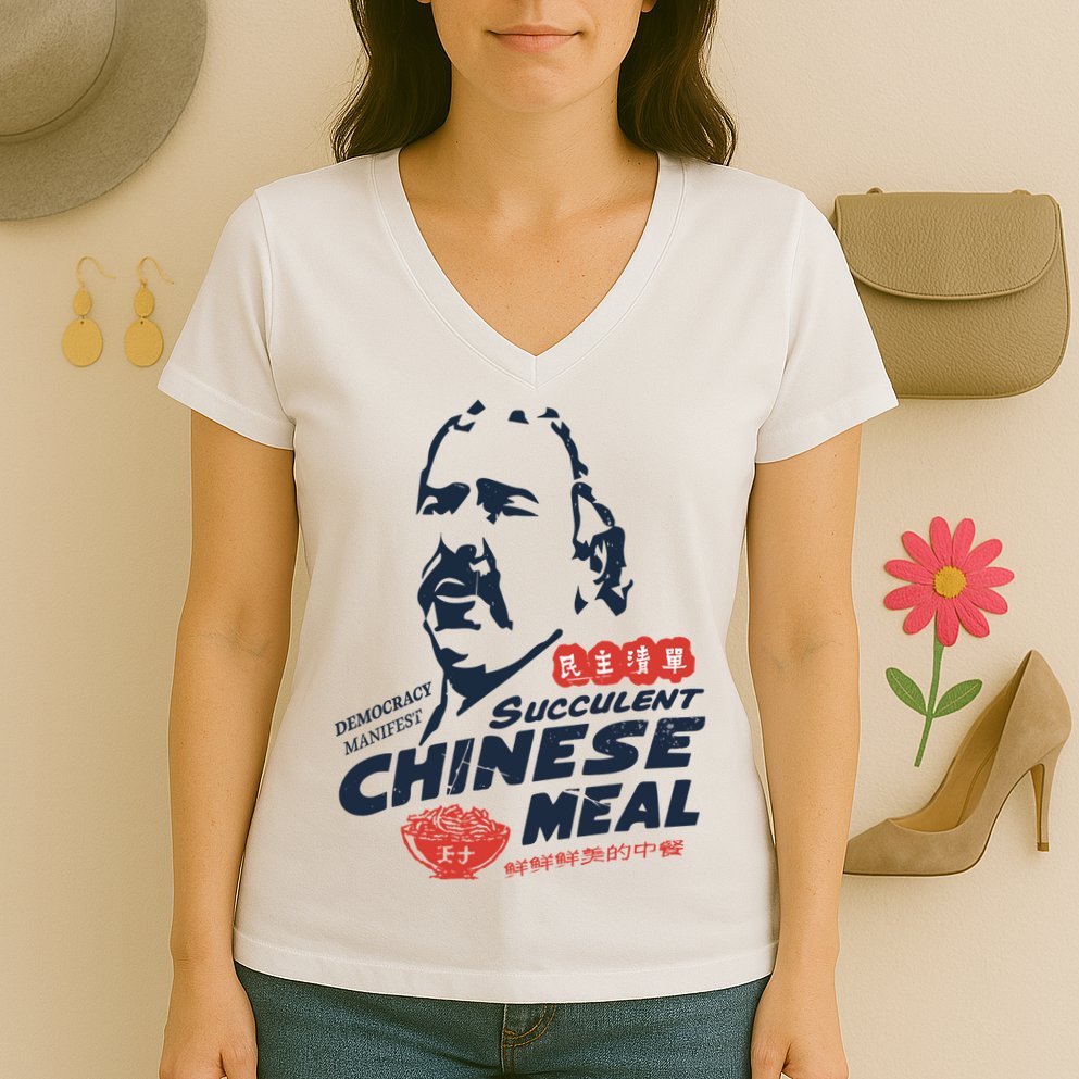 Democracy Manifest Succulent Chinese Meal Women's V-Neck T-Shirt
