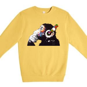 Dj Monkey Thinker Premium Crewneck Sweatshirt