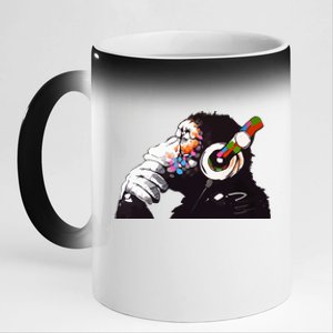 Dj Monkey Thinker 11oz Black Color Changing Mug