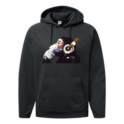 Dj Monkey Thinker Performance Fleece Hoodie