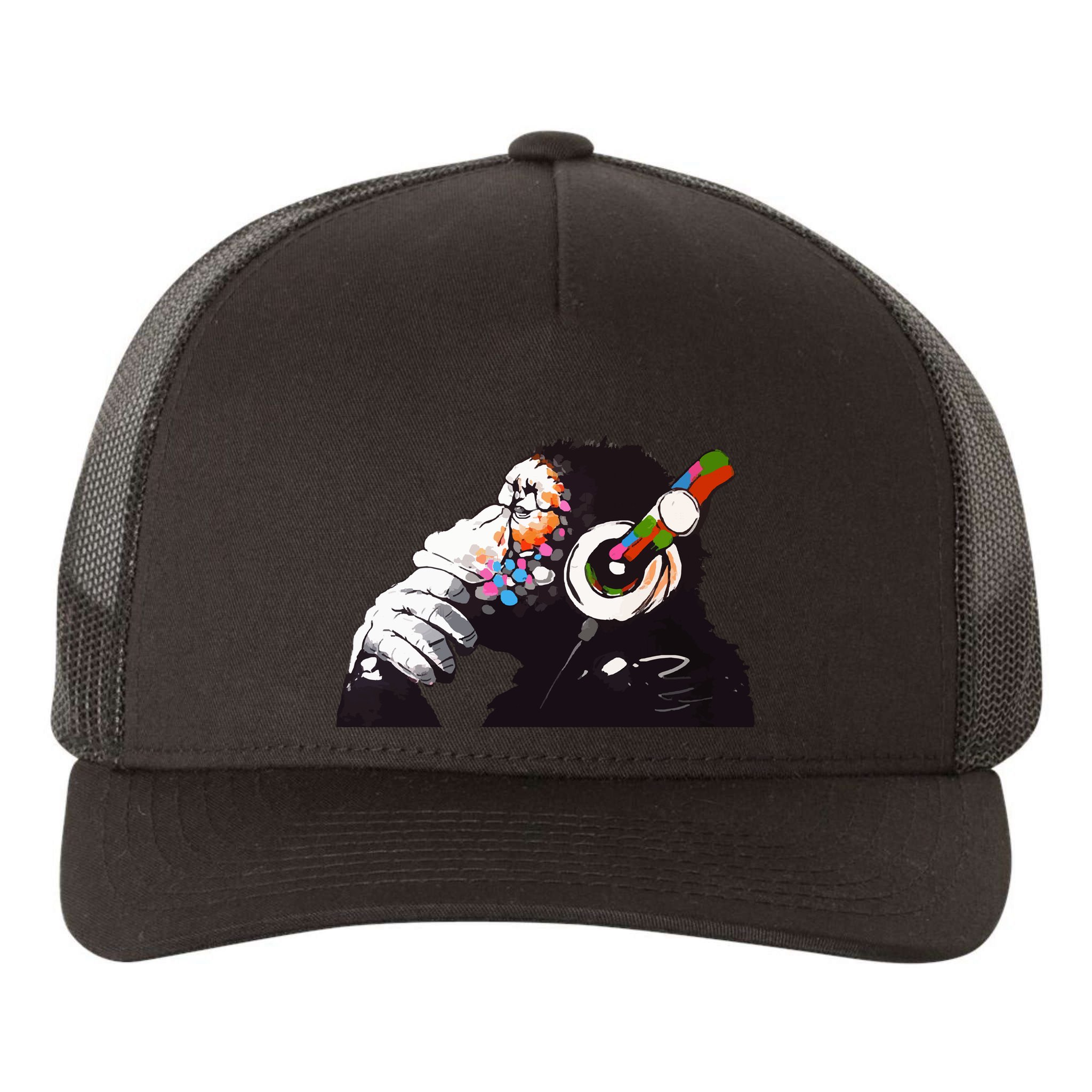 Dj Monkey Thinker Yupoong Adult 5-Panel Trucker Hat