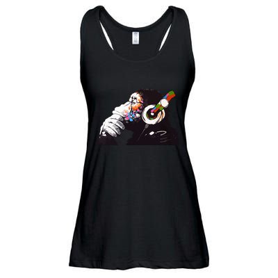 Dj Monkey Thinker Ladies Essential Flowy Tank