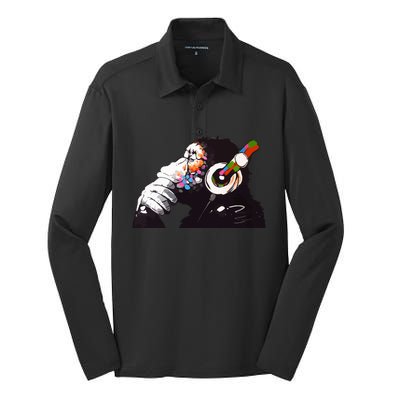 Dj Monkey Thinker Silk Touch Performance Long Sleeve Polo