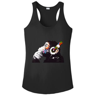Dj Monkey Thinker Ladies PosiCharge Competitor Racerback Tank