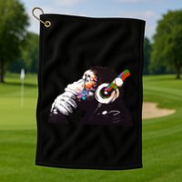 Dj Monkey Thinker Golf Towel