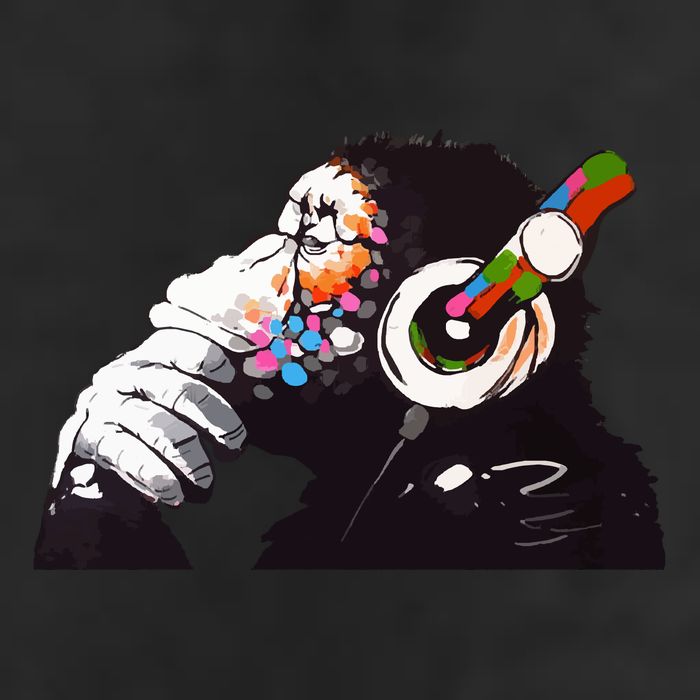 Dj Monkey Thinker Golf Towel