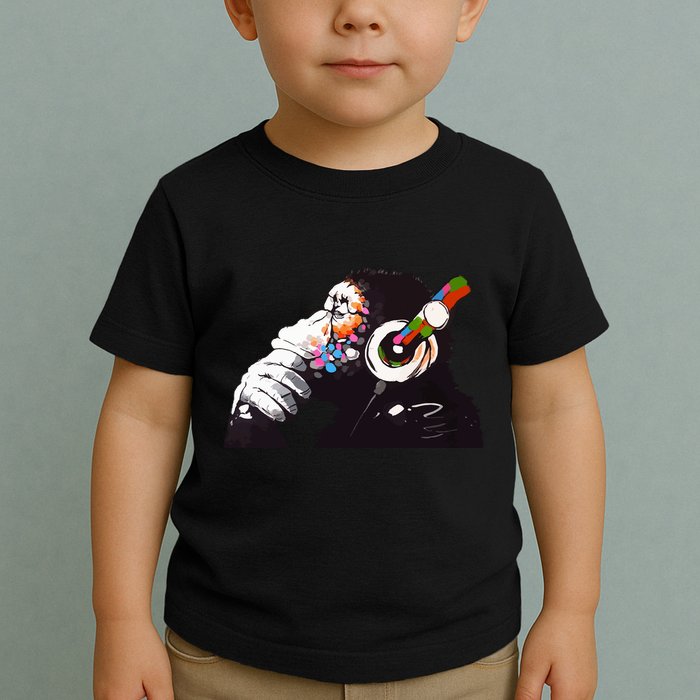Dj Monkey Thinker Toddler T-Shirt