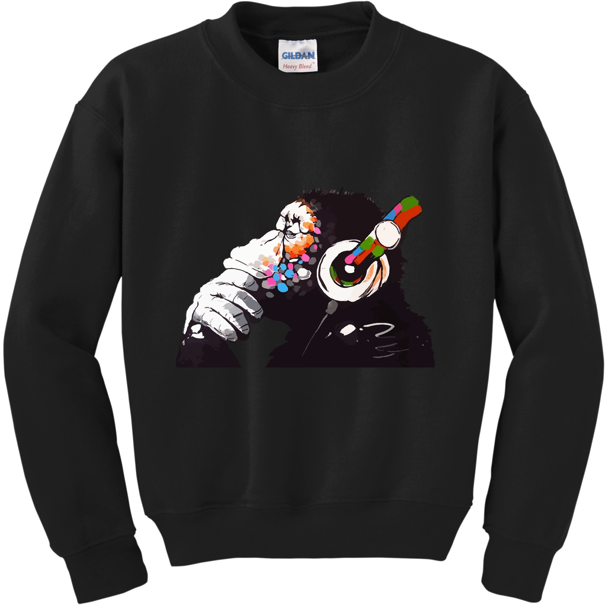 Dj Monkey Thinker Kids Sweatshirt
