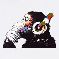 Dj Monkey Thinker Garment-Dyed Sweatshirt