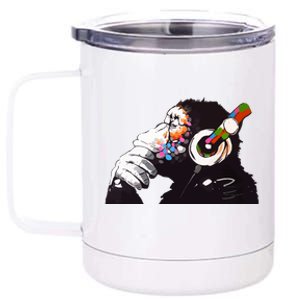 Dj Monkey Thinker 12 oz Stainless Steel Tumbler Cup