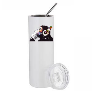 Dj Monkey Thinker Stainless Steel Tumbler