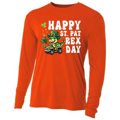 Dino Monster Truck Happy St Pat Rex Day St Patricks Day Cool Gift Cooling Performance Long Sleeve Crew