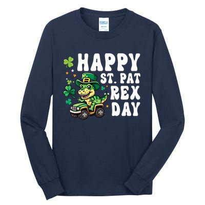 Dino Monster Truck Happy St Pat Rex Day St Patricks Day Cool Gift Tall Long Sleeve T-Shirt