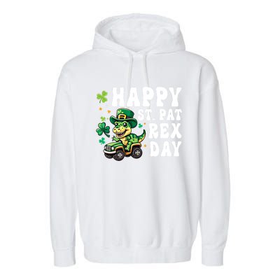 Dino Monster Truck Happy St Pat Rex Day St Patricks Day Cool Gift Garment-Dyed Fleece Hoodie