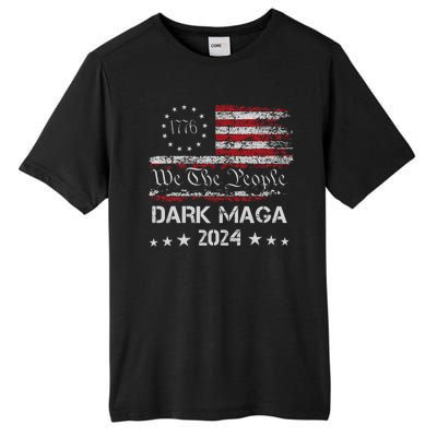 Dark Maga Trump 2024 Us Flag Vintage President Campaign Tall Fusion ChromaSoft Performance T-Shirt