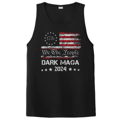 Dark Maga Trump 2024 Us Flag Vintage President Campaign PosiCharge Competitor Tank