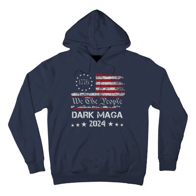 Dark Maga Trump 2024 Us Flag Vintage President Campaign Hoodie