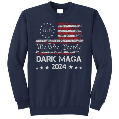 Dark Maga Trump 2024 Us Flag Vintage President Campaign Sweatshirt