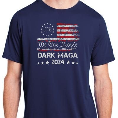 Dark Maga Trump 2024 Us Flag Vintage President Campaign Adult ChromaSoft Performance T-Shirt