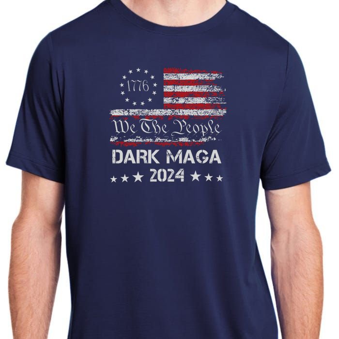 Dark Maga Trump 2024 Us Flag Vintage President Campaign Adult ChromaSoft Performance T-Shirt