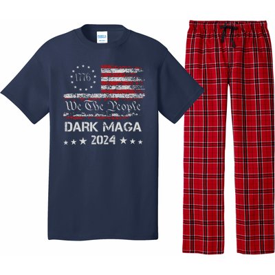 Dark Maga Trump 2024 Us Flag Vintage President Campaign Pajama Set