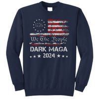 Dark Maga Trump 2024 Us Flag Vintage President Campaign Tall Sweatshirt