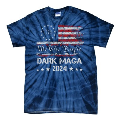 Dark Maga Trump 2024 Us Flag Vintage President Campaign Tie-Dye T-Shirt