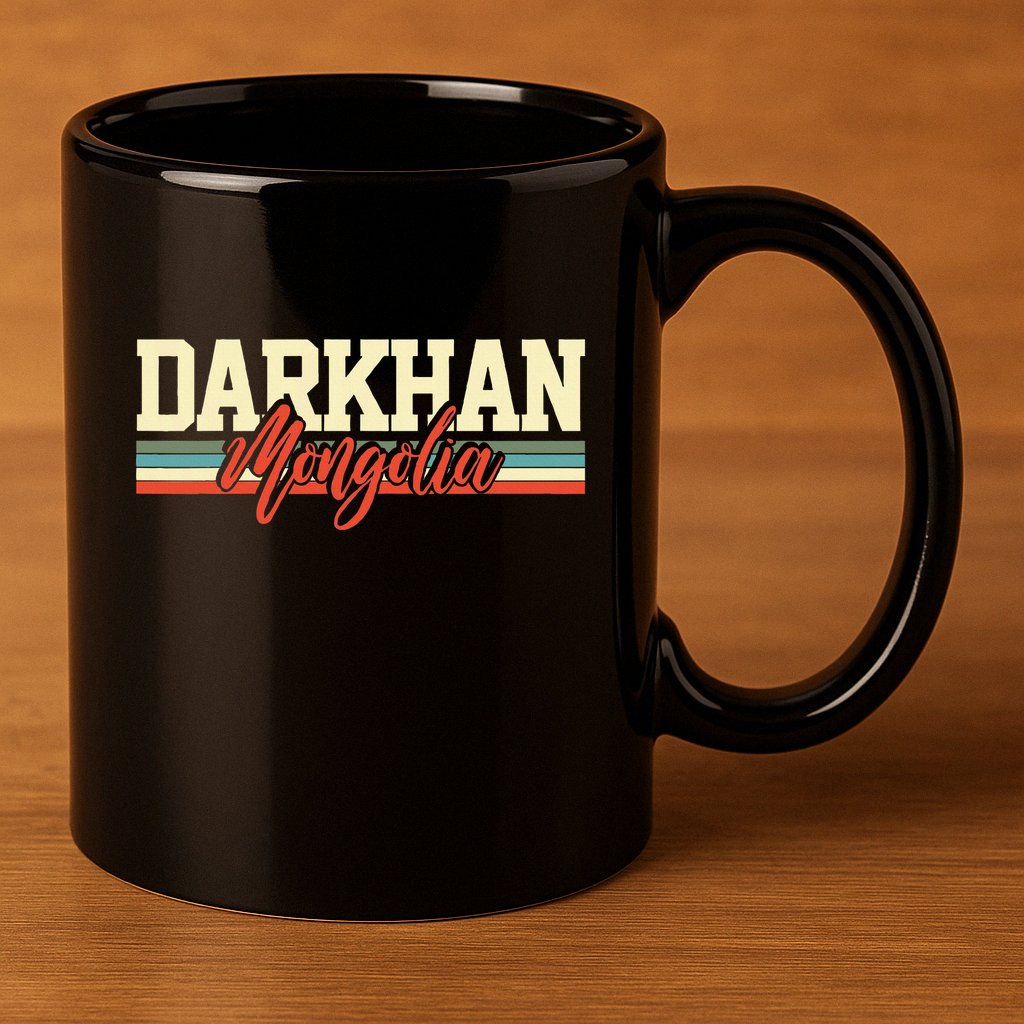 Darkhan Mongolia Travel Souvenir Retro Gift 11oz C Handle Ceramic Mug