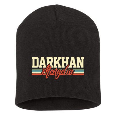 Darkhan Mongolia Travel Souvenir Retro Gift Short Acrylic Beanie