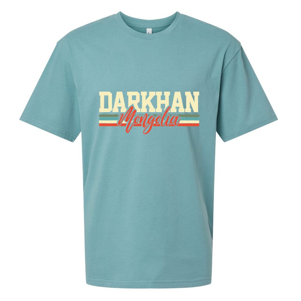 Darkhan Mongolia Travel Souvenir Retro Gift Sueded Cloud Jersey T-Shirt