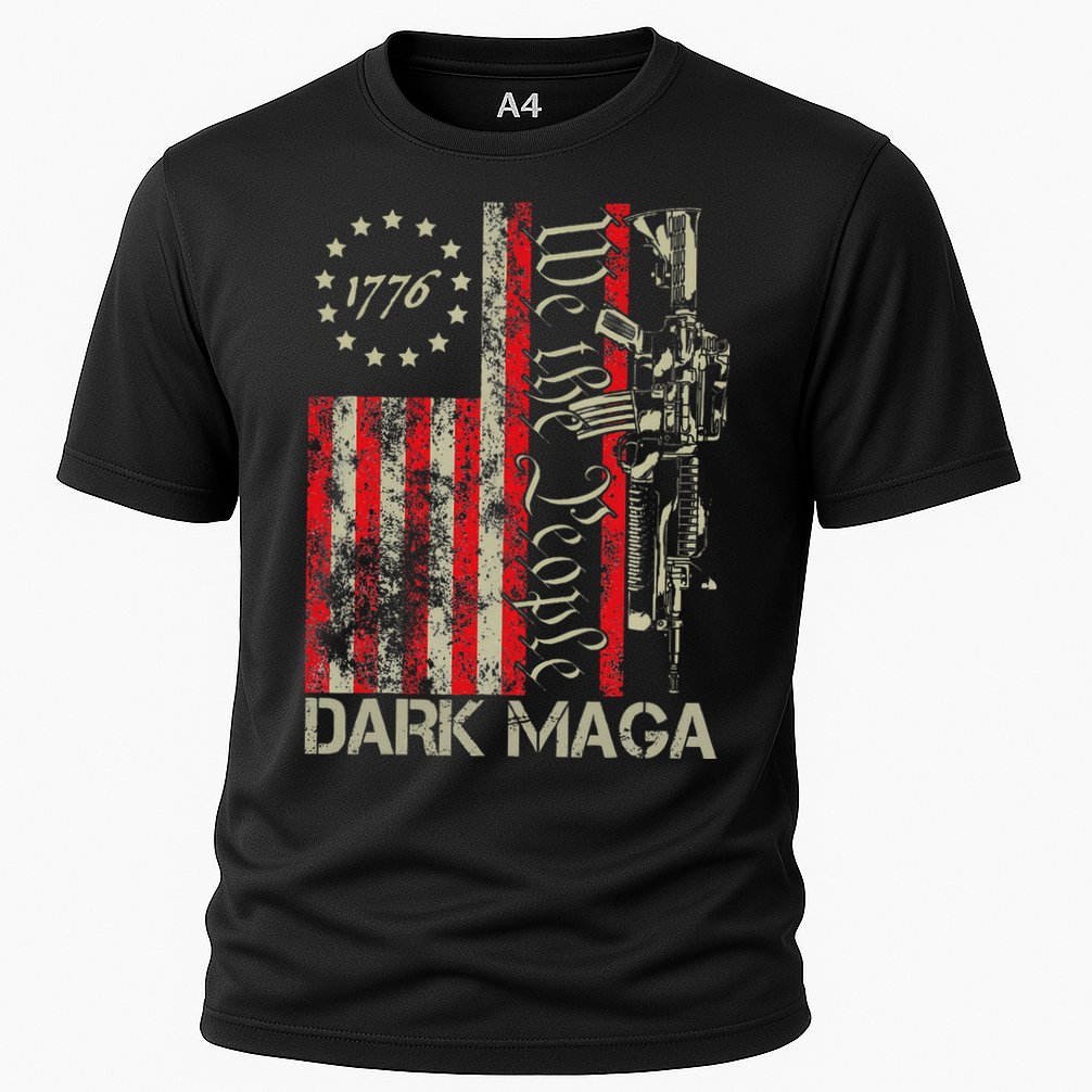 Dark Maga Trump 2024 Us Flag President Campaign Cooling Performance Crew T-Shirt